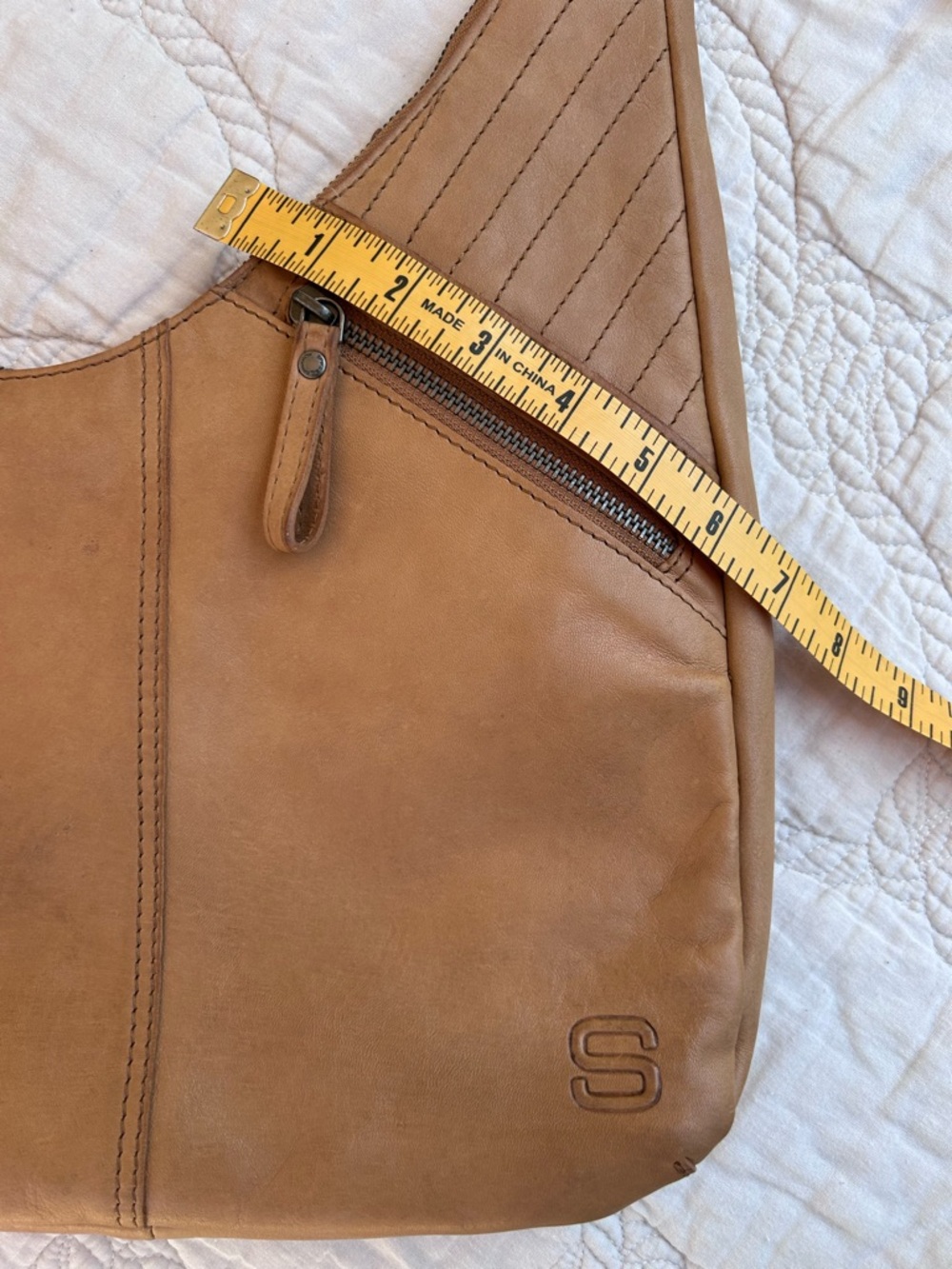 Spikes & Sparrow “Moria” Leather Crossbody / Shoulder Bag - Camel / Tan - Picture 4 of 14